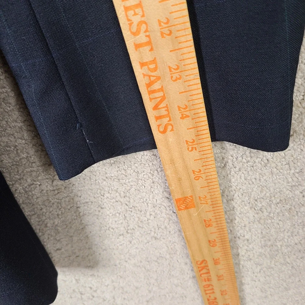 Vintage Farah Suit Mens 44L Blue Green Check‎ 2 Piece Wool Blend Pleated 36x28